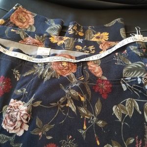 Faded Glory Navy Blue Autumn Floral Jeggings sz 2X